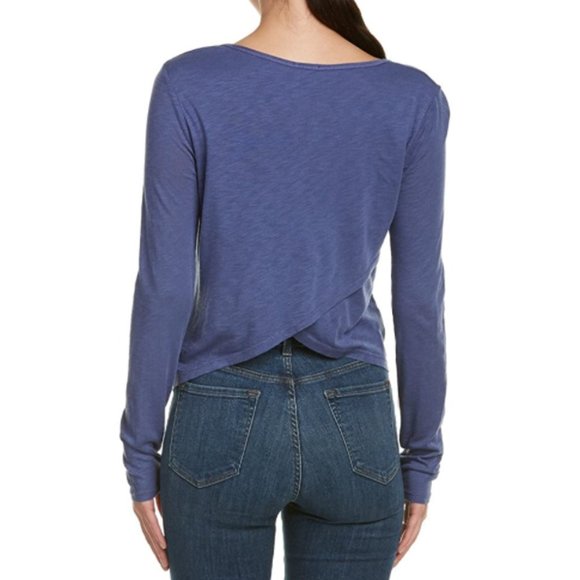NWT Splendid Women's Slub Long Sleeve Top Midnight Blue Size XL $80 K119 - Picture 2 of 2